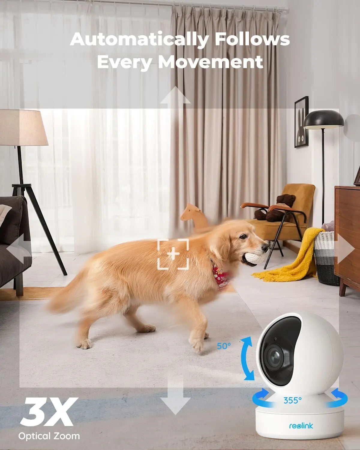 Reolink 5MP PTZ surveillance camera swiveling WLAN camera indoor, 355°/50° WiFi Reolink 5MP PTZ surveillance camera swiveling WLAN camera indoor, 355°/50° WiFi